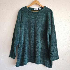 Vintage Crewneck Sweater Emerald Green